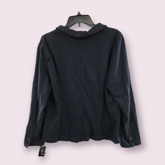 ^ Style & Co Women's Large Dark Blue Blazer One Button Cardigan W/ Pockets - Picture 2 of 4